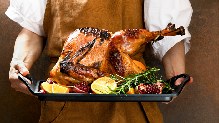 Thanksgiving Turkey done in a pizza oven.