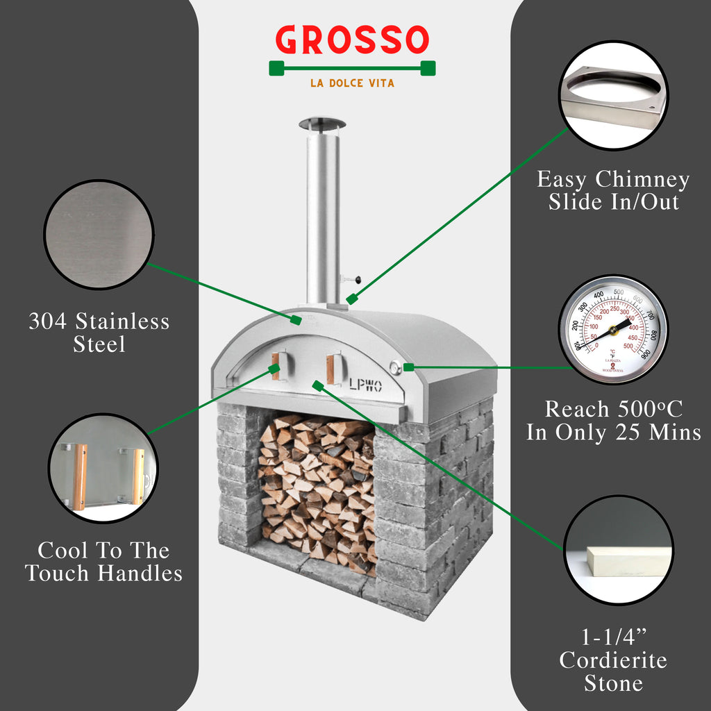Grosso Counter Top - Wood Burning Pizza Oven
